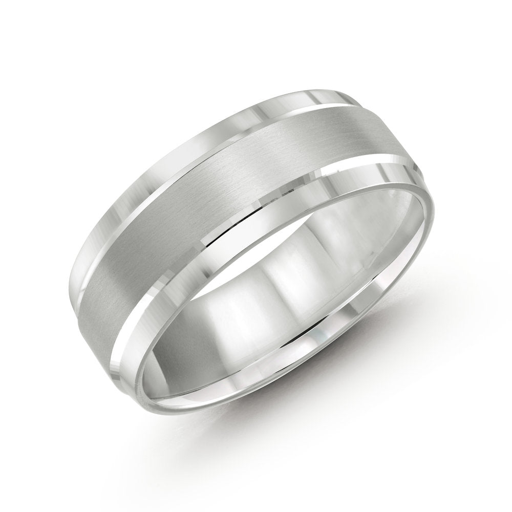 White Cobalt Satin Finish 8mm Men's Ring Independent Jewellers