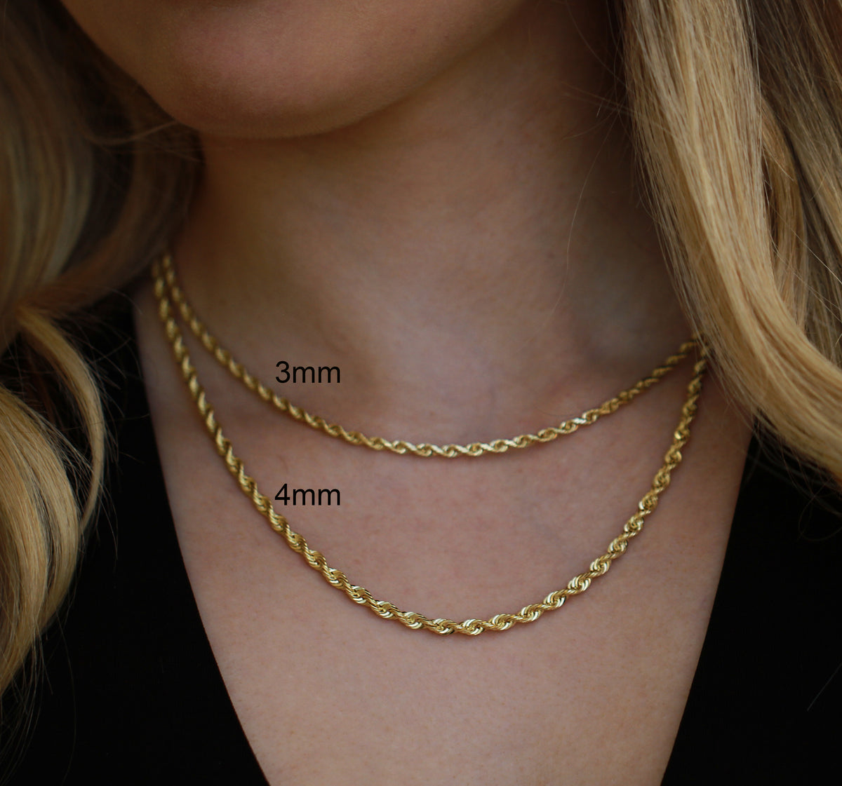 10kt Yellow Gold 3mm Solid Rope Chain 24-inch – Independent Jewellers