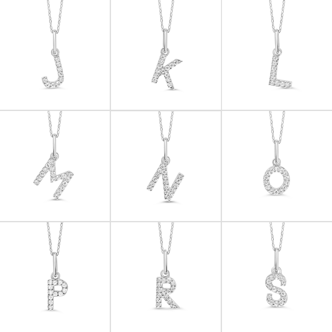 Necklace with hot sale diamond letter