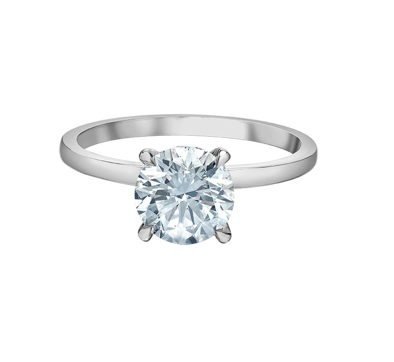 14kt White Gold 1.08cttw Round Solitaire Engagement Ring