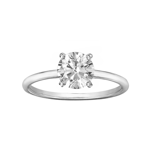 14kt White Gold 0.74ct Natural Round Diamond Engagement Ring