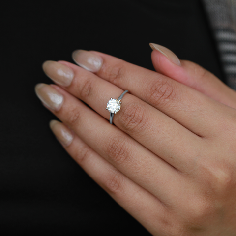 14kt White Gold 1.51ct Lab-Grown Round Diamond Engagement Ring