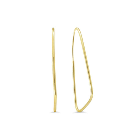 10kt Yellow Gold Triangle Hoop Earrings