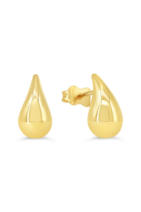 10kt Yellow Gold Small Raindrop Stud Earrings