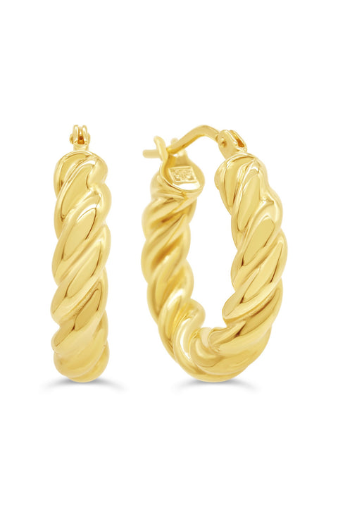 10kt Yellow Gold Twisted Hoop Earrings