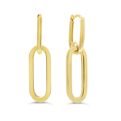 10kt Yellow Gold Double Link Long Earrings