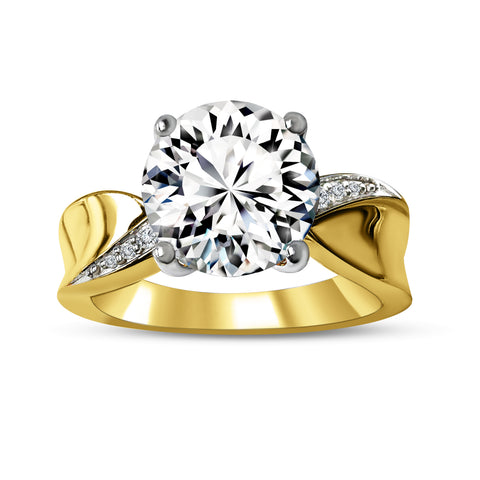 14kt Two-Tone Gold Twist Design 3.08cttw Lab-Grown Diamond Ring