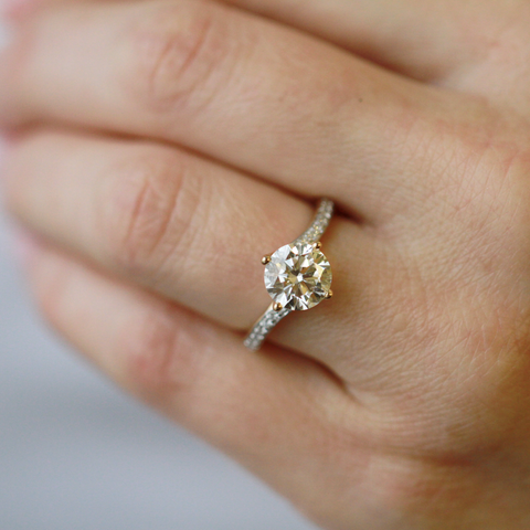 14kt Yellow Gold 2.19cttw Round Bypass Diamond Ring