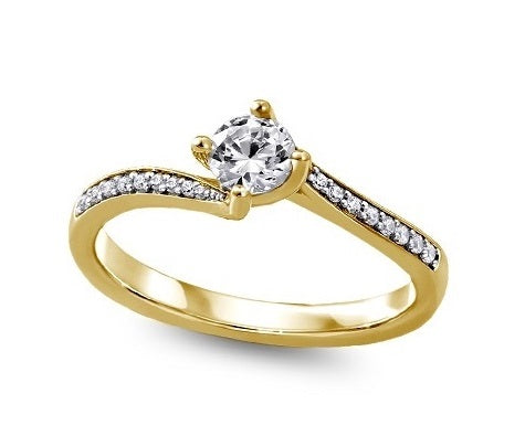 14kt Yellow Gold 2.19cttw Round Bypass Diamond Ring