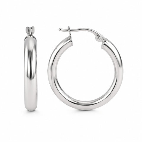 10kt White Gold 2mm Hoop Earrings