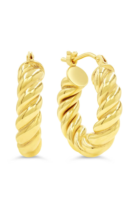 10kt Yellow Gold 4.90mm Twisted Hoop Earrings