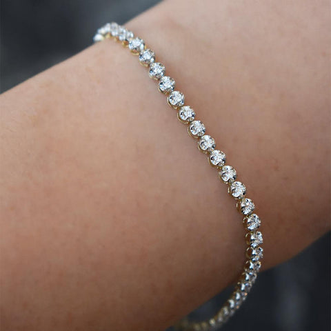 10kt White Gold 1.00cttw Lab Grown Diamond Tennis Bracelet