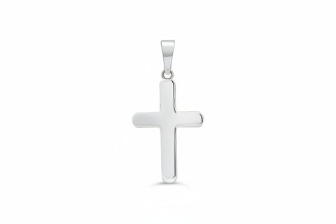 10kt White Gold Flat Cross