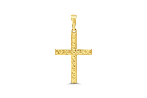 10kt Yellow Gold Diamond Cut Cross Charm