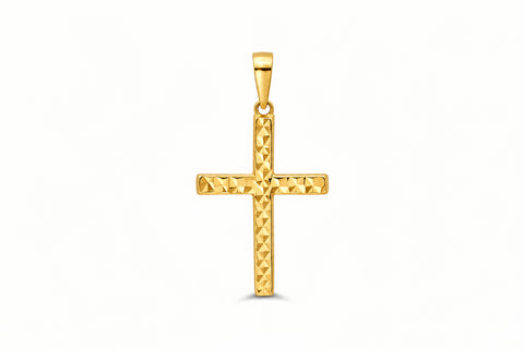10kt Yellow Gold Diamond Cut Cross Charm
