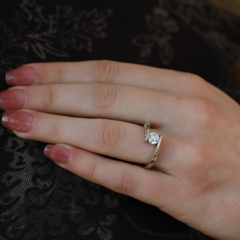 18kt White Gold 1.13cttw Unique Ring with Canadian Diamond