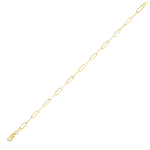 10kt Yellow Gold Paperclip Chain Bracelet in 7.5-inch