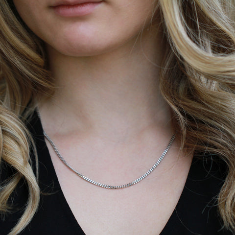Sterling Silver 2.50mm Curb Chain 20-inch