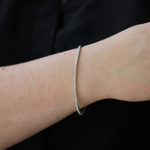 14kt White Gold 2.00cttw Lab-Created Diamond Tennis Bracelet