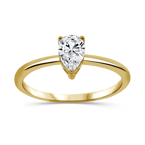 10kt Yellow Gold 0.50ct Pear-Shaped Lab-Grown Diamond Solitaire Ring