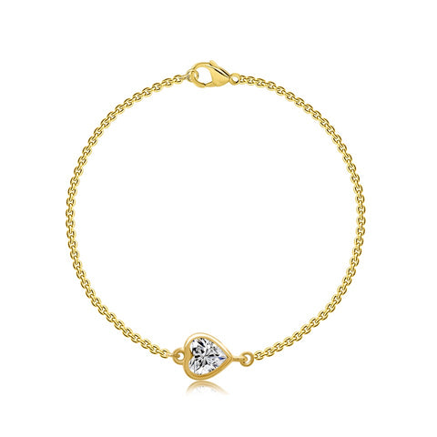 10kt Yellow Gold 0.29cttw Heart-Shaped Lab-Grown Diamond Reversible Bracelet