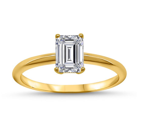 10kt Yellow Gold 0.71ct Emerald Lab-Grown Diamond Solitaire Ring