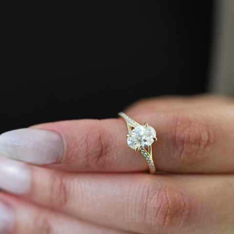 14kt Yellow Gold 1.71cttw Lab-Grown Diamond Engagement Ring
