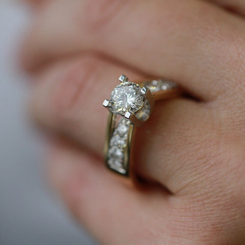 14kt Yellow Gold 1.68cttw Round Lab-Grown Diamond River Ring