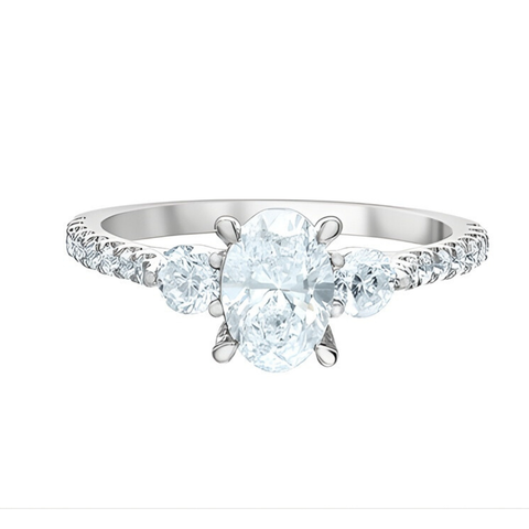 14kt White Gold 1.58cttw Lab-Grown Diamond Three Stone Ring