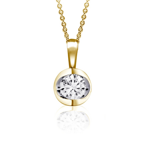 14kt Yellow Gold Single Lab-Grown Diamond Pendant