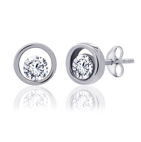 10kt Gold  Floating Lab-Grown Diamond Stud Earrings