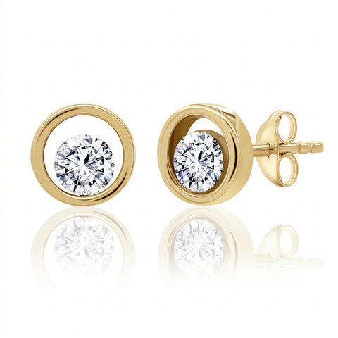10kt Yellow Gold 1.01cttw Floating Lab-Grown Diamond Stud Earrings