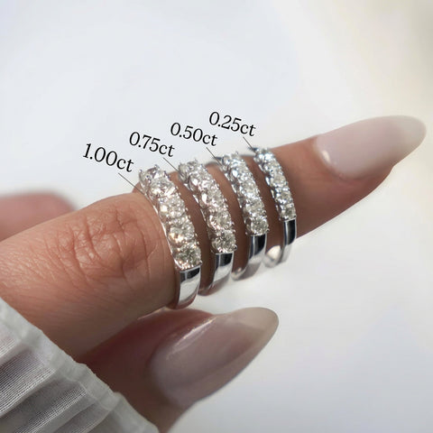 14kt White Gold 0.33cttw Five Natural Diamonds Band