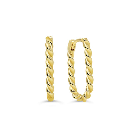 10kt Yellow Gold Rope Twist Hoop Earrings