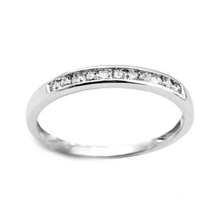 10kt White Gold 0.10cttw Diamond Stackable Ring