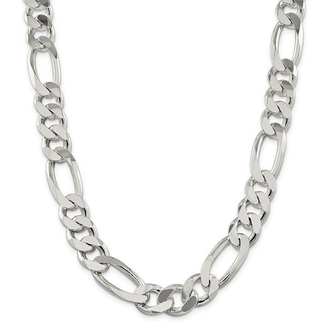 10kt White Gold 3.35mm Figaro Chain in 18-inch