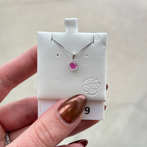 10kt White Gold Ruby Pendant