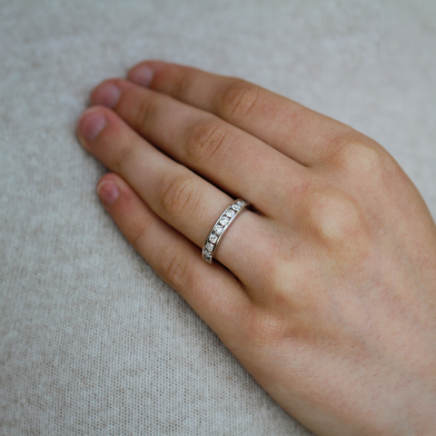 14kt White Gold 0.75cttw Channel Set Diamond Band