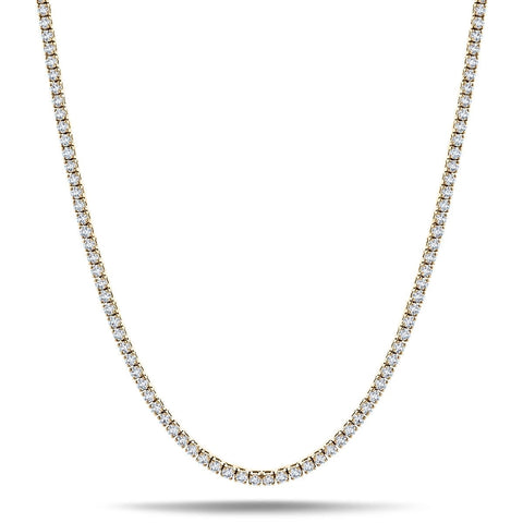 10kt Yellow Gold 15.41cttw Round Lab-Grown Diamond Tennis Necklace
