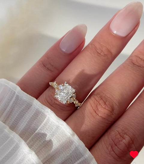 14kt Two-Tone 1.91cttw Radiant Lab-Grown Diamond Engagement Ring