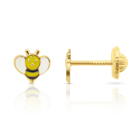 10kt Yellow Gold Children's Bee Stud Earrings