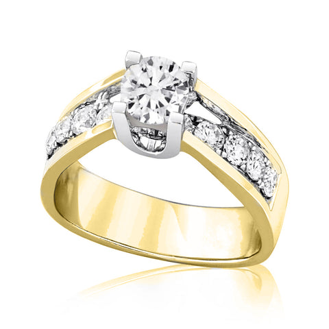 14kt Yellow Gold 1.68cttw Round Lab-Grown Diamond River Ring