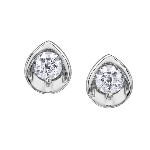 10kt White Gold 0.30cttw Canadian Diamond Stud Earrings