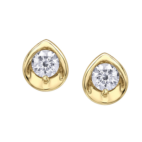10kt Yellow Gold 0.15cttw Canadian Diamond Stud Earrings