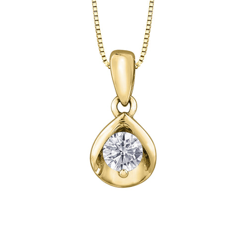 10kt Yellow Gold 0.22ct Canadian Diamond Drop Pendant