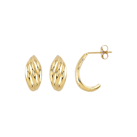 10kt Yellow Gold Twisted Teardrop Drop Earrings