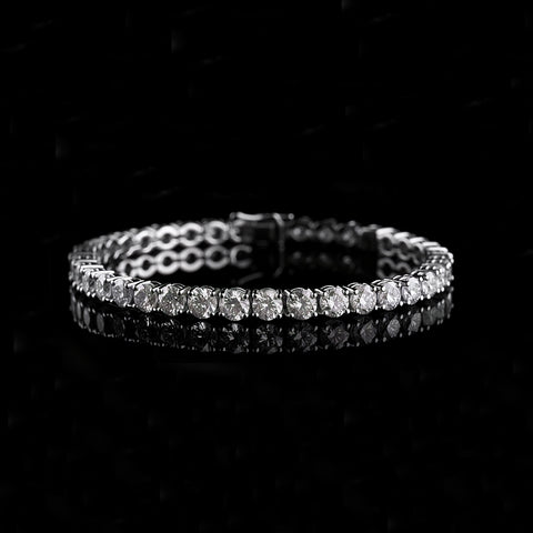14kt White Gold 30.00cttw Lab-Created Diamond Tennis Bracelet 8-inch