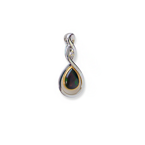 Sterling Silver Infinity Ammolite Pendant