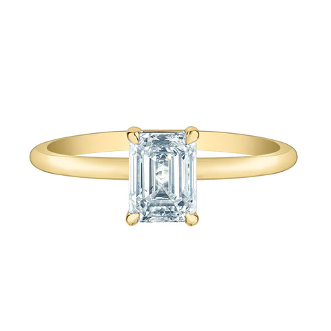 14kt Yellow Gold 1.03ct Lab-Created Emerald Cut Solitaire Ring