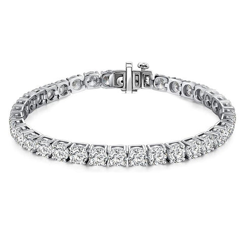 10kt White Gold Lab-Grown Diamond Tennis Bracelet